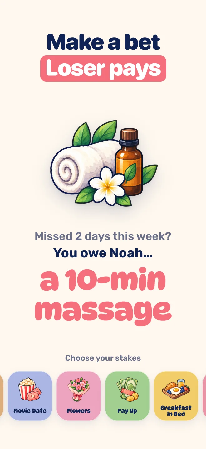 Make a bet, loser pays: a 10-minute massage on the line